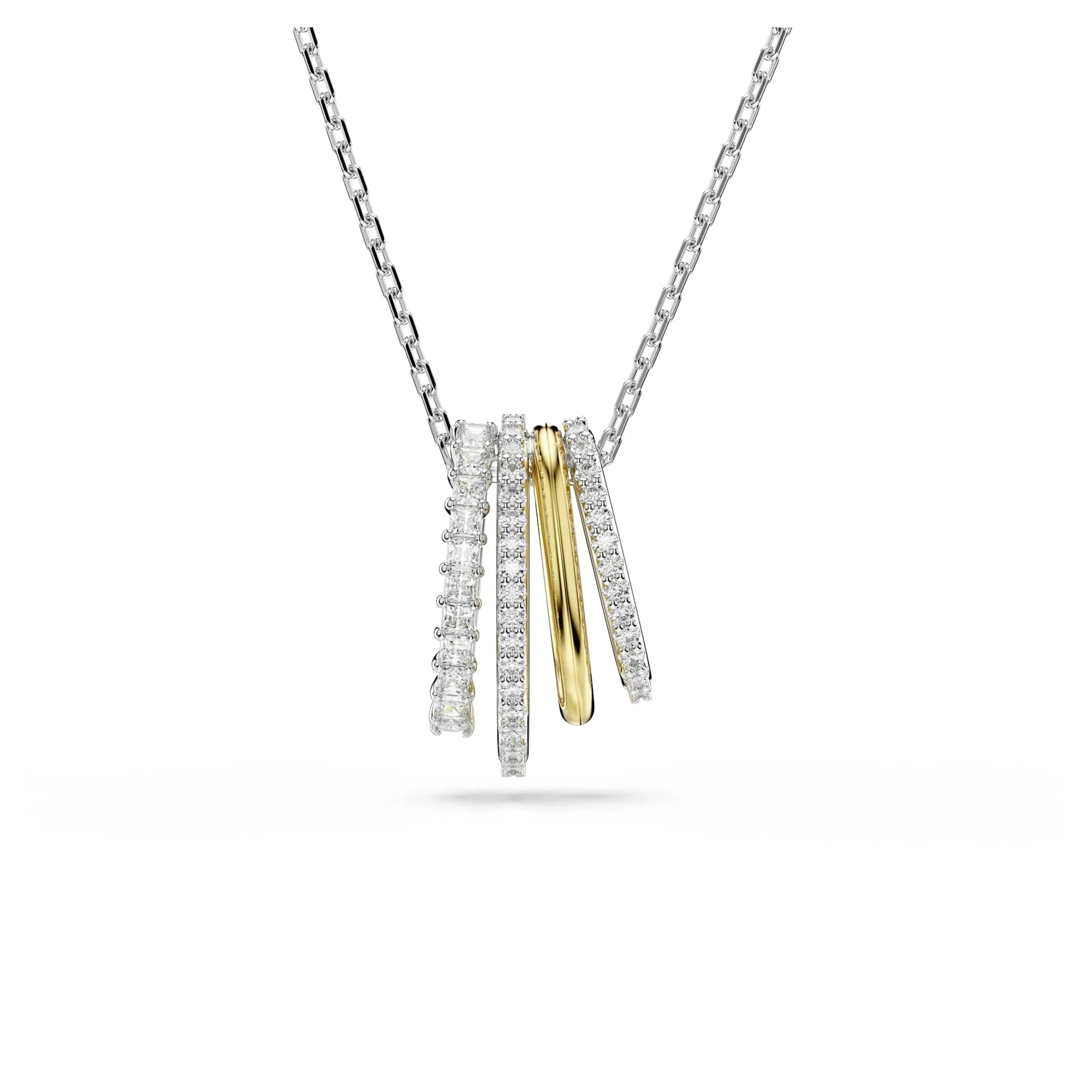 Swarovski Hyperbola pendant, Mixed cuts, White, Mixed metal finish