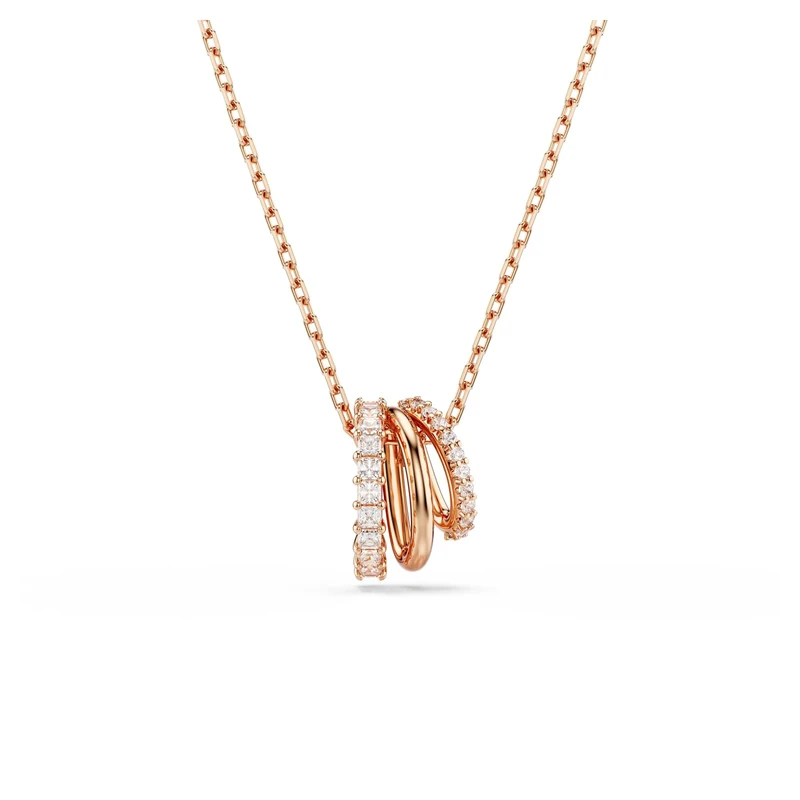 Swarovski Hyperbola pendant, Mixed cuts, White, Rose gold-tone plated