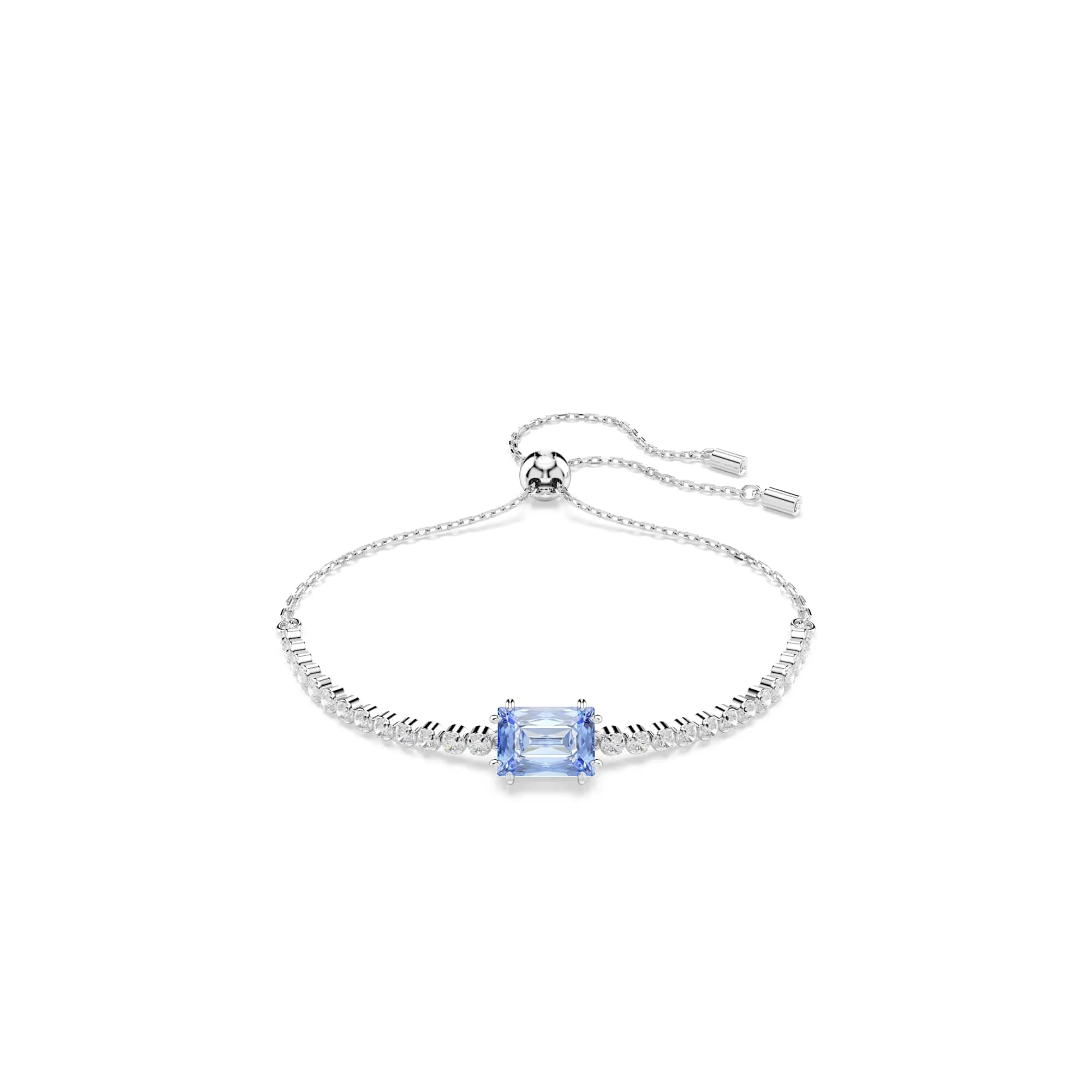 Swarovski Matrix Tennis bracelet, Mixed cuts, Blue, Rhodium plated