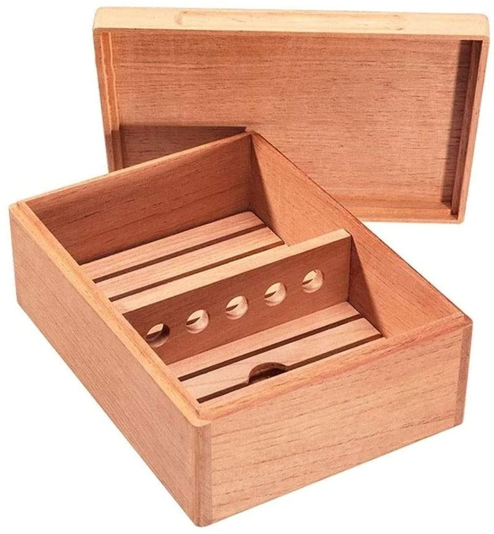 MOLVUS Cigar Humidor,Okiset/Cigar Accessories Cecigar Humidor Portable Pine Cigar Cabinet Large Capacity Double Cigar Humidor Decorative Box