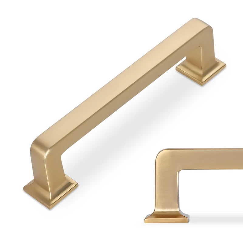 POVEFONK 10 Pack 3-3/4 inch(96mm) Champagne Bronze Kitchen Cabinet Handles Cabinet Pulls Gold Drawer Pulls Kitchen Cabinet Hardware Dresser Handles