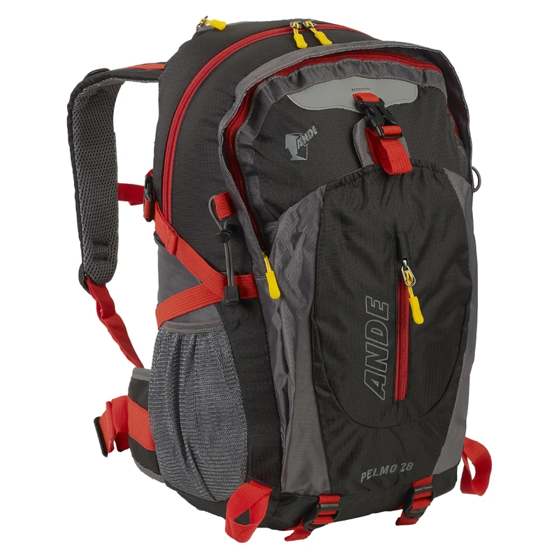 ANDE Pelmo 28LT Backpack - Robust and Organized for Trekking, Black, Taglia unica, Sporty