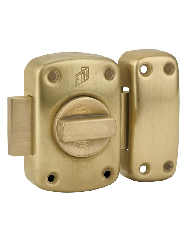 THIRARD 00012107 Verrous FTH M60 45mm Cylinder Door Button Lock Brass Chest Bolt 3 Notched Keys, 45 mm