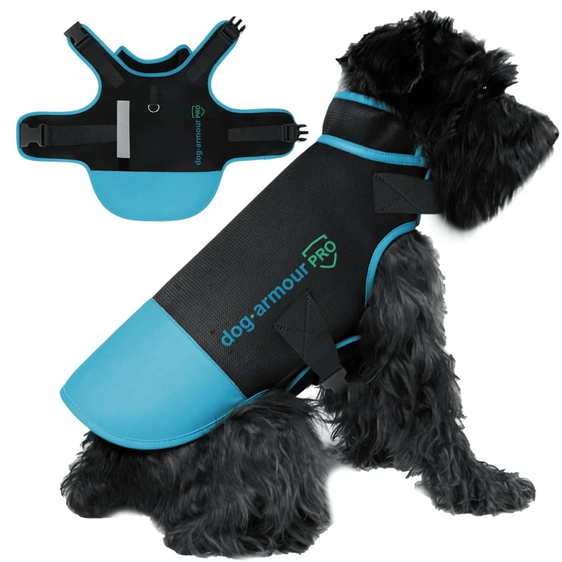 Dog Armour PRO - Reflective Dog Harness Vest - Waterproof and Choke Free Dog Accessory for Medium Dogs (Blue, Medium)