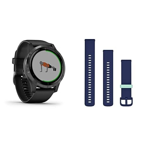 Garmin vívoactive 4, GPS Smartwatch with All-day Health Monitoring & Garmin Quick Release Band (20mm), Navy - Image 1