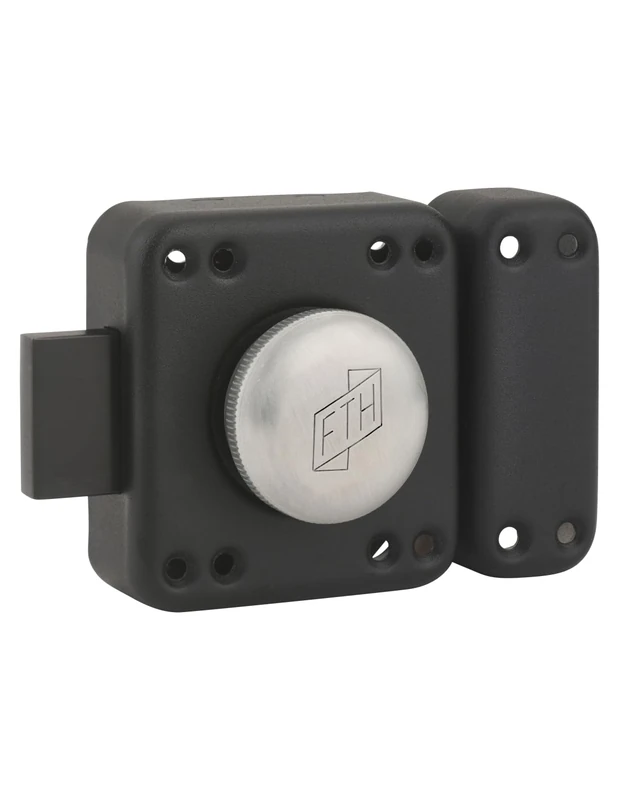 FTH - FTH R85 Door Lock with Knob 45 mm Cylinder, Boot and Bolt, Matt Black, 3 x Notched Keys