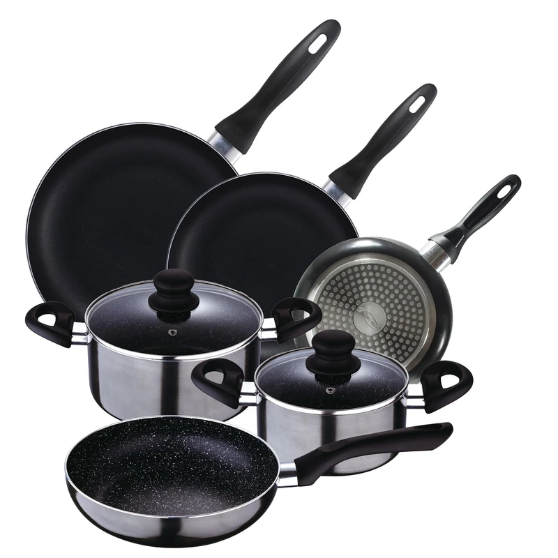 5pc Pressed Aluminium Cookware Set + Set of Pans Ø16Ø20Ø24 Pressed Aluminium San Ignacio