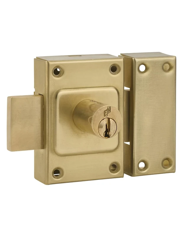 THIRARD 00042110 Verrous FTH C60 Double Entry Door Lock 40mm Cylinder Brass Chest and Bolt 3 Notched Keys, 40 mm