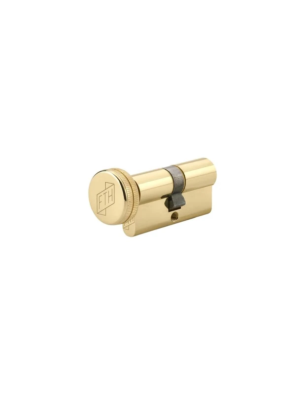 FTH 30Bx30mm FTH 5G Button Lock Cylinder and Keys Brass Pull Out Protection 3 Notched Keys