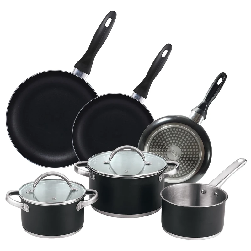 5pc Ø16Ø20Ø24 cookware Set with lids + Set of Pans Ø16Ø20Ø24 Pressed Aluminium San Ignacio