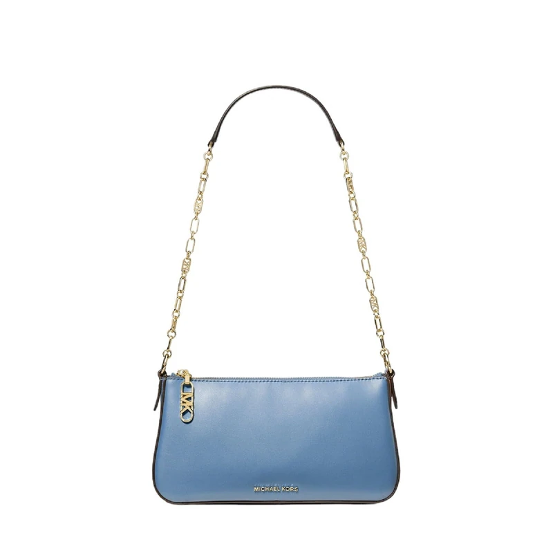 Michael Kors Empire Light Blue Smooth Leather Shoulder Bag