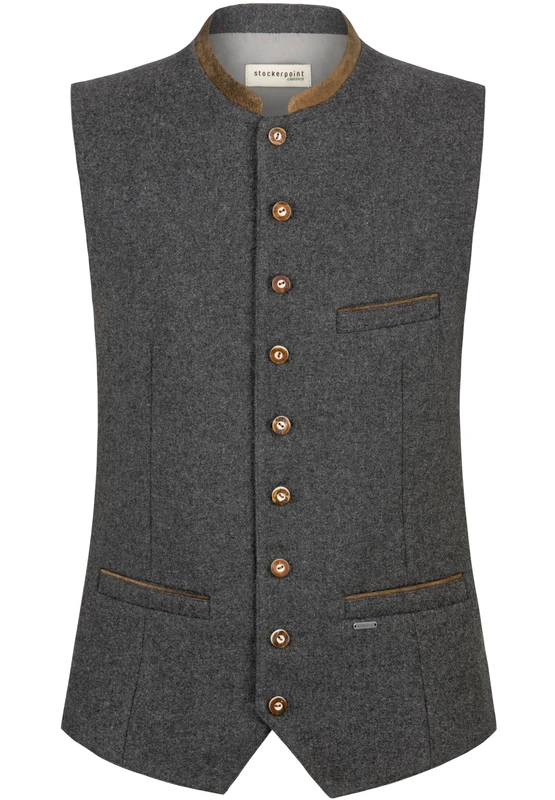 Stockerpoint Men's Trachtenweste Gianni Traditional Waistcoat, Gray, 48 cm