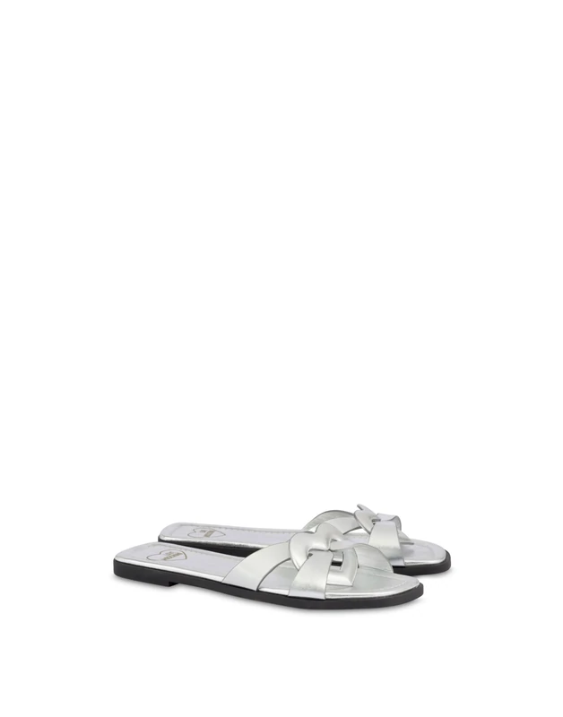 Love Moschino Women Ja28092g1mif0902 Slide Sandal, Silver, 8 UK