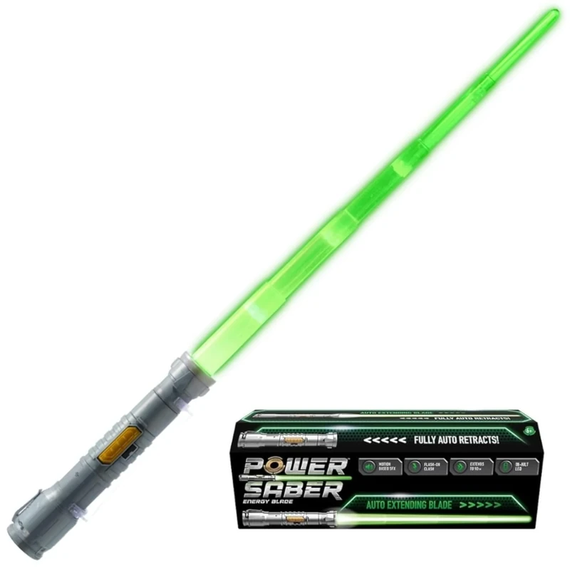 POWER SABER - Green, Sword for Children from 6 Years, Toy Sword in Green Colour, Automatic Extending and Extending