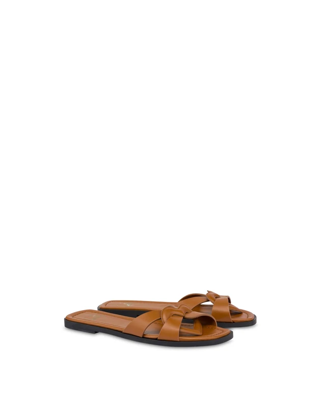 Love Moschino Women Ja28092g1mia0201 Slide Sandal, Camel, 6 UK