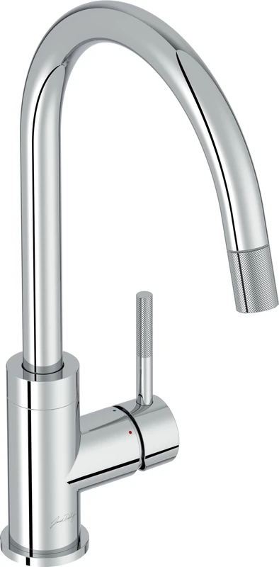 Kitchen Tap with Pull Out Shower 360 Degree Swivel Spout Water and Energy Saving Knurled Handle for Perfect Grip Jacob DELAFON Edgar E23309-CP - Image 1