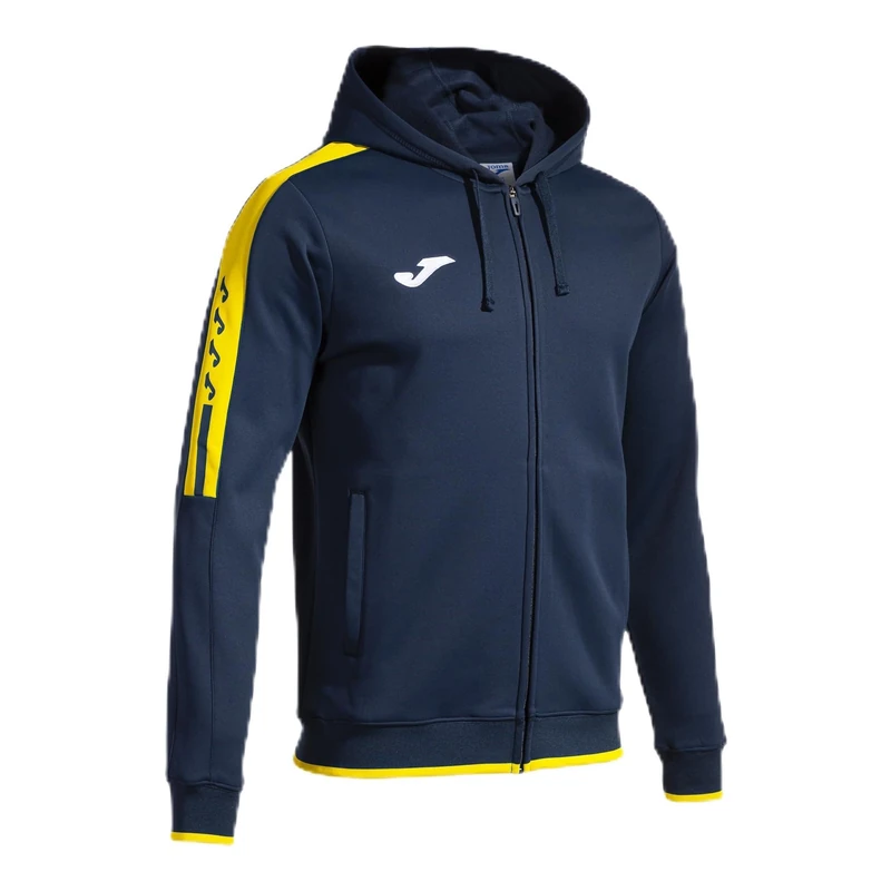 Joma - Men's Sweatshirt - Olympiad - Hood - Zip, Yellow Navy, 5XS
