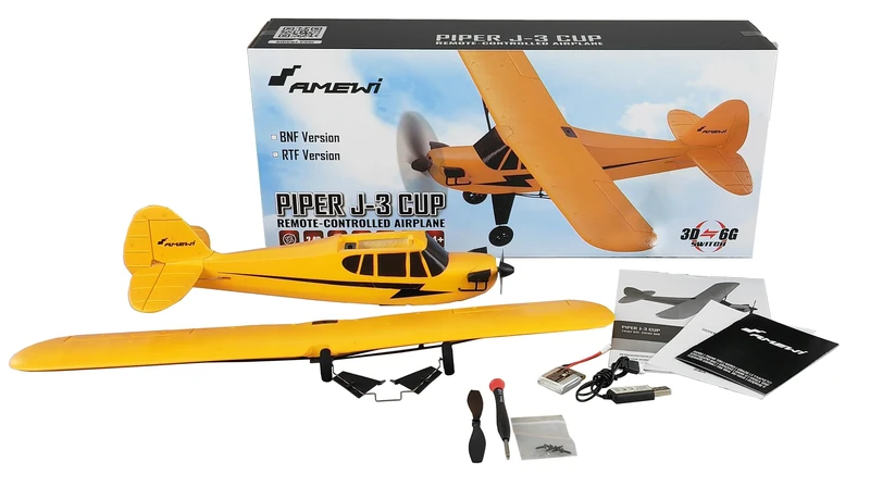 Amewi Piper J-3 Cup with Gyro 3-Channel BNF Yellow