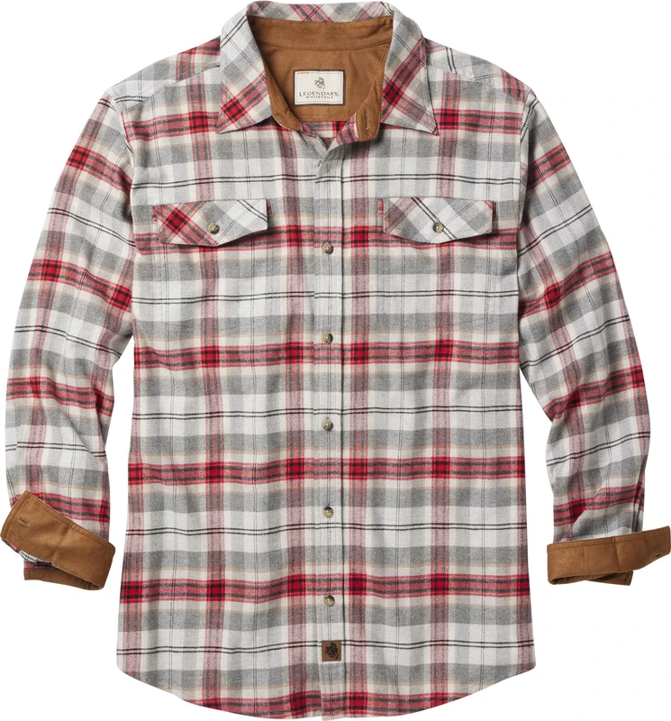 Legendary Whitetails Men's Legendary Flannel Shirt, Gray Barnside Plaid, Large