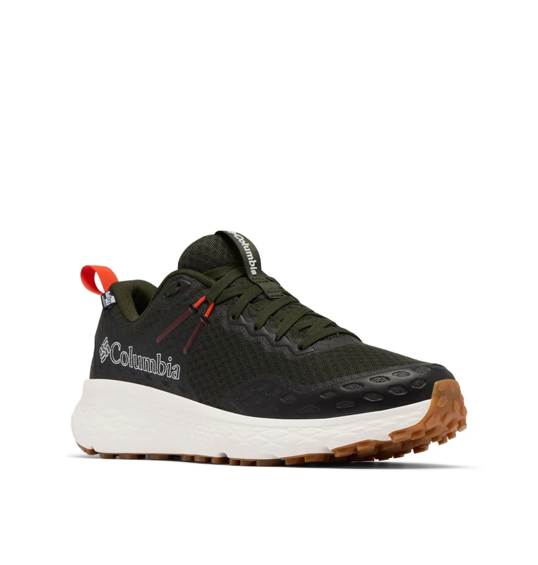 Columbia Men's Konos TRS Outdry, Waterproof Low Rise Trekking and Hiking Shoes, Greenscape/Red Quartz, 10.5