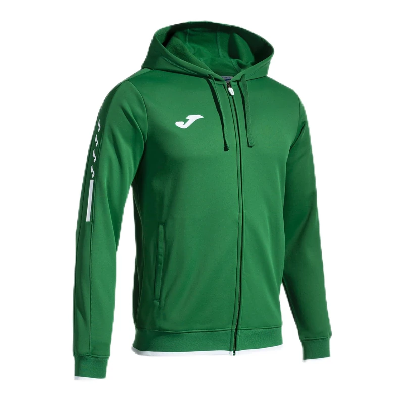 Joma - Men's Sweatshirt - Olympiad - Hood - Zip, green, XL