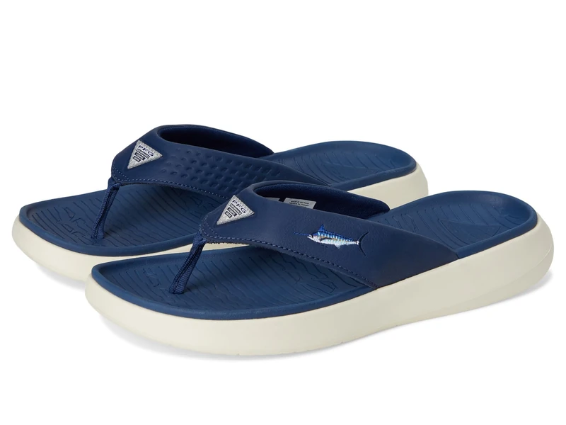 Columbia Men's PFG Boatside Fish Flip Sport Sandal, Carbon/Chalk, 8 UK