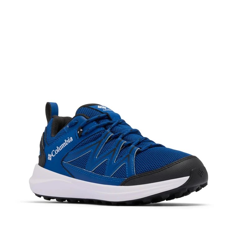 Columbia Youth Unisex Peakfreak Rush Waterproof, Waterproof Low Rise Trekking and Hiking Shoes, Mountain Blue/White, 1