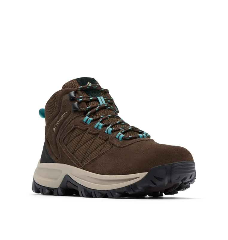 Columbia Women's Transverse Suede Hiking Boot, Cordovan/Teal, 4 UK