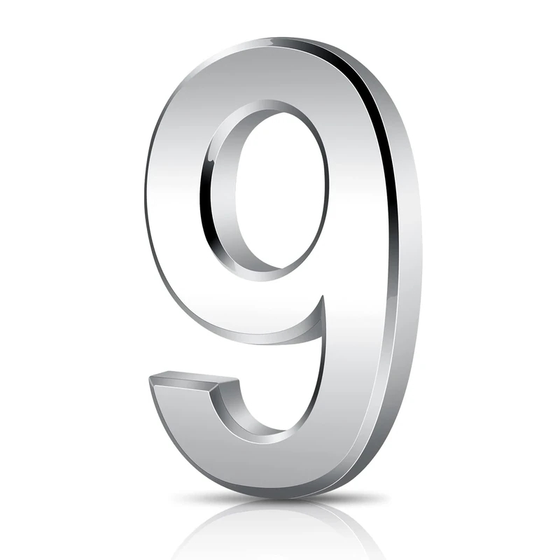 3 Inch Door Numbers, 3D Self Adhesive Mailbox Numbers 0-9, Address Numbers Waterproof House Numbers Street Number Stickers for House Mailbox Apartment Hotel Courtyard Cafe, Silver (Silver9)