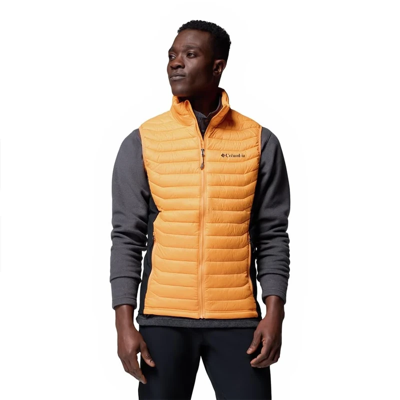 Columbia Men's Powder Pass Hybrid Vest, Puffer Vest Body Warmer, Koi/Black, S