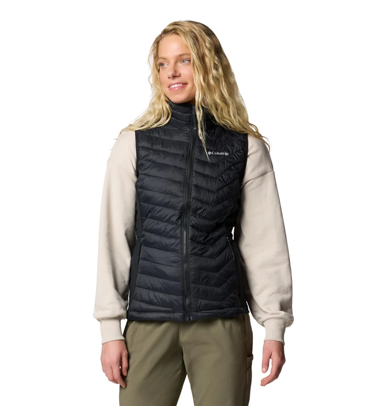 Columbia Women's Powder Pass 2 Hybrid Vest, Puffer Vest Body Warmer, Black, L