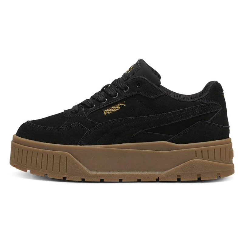 PUMA Karmen II Idol SD Sneaker Women's, PUMA Black-PUMA Black-PUMA Gold, 6.5