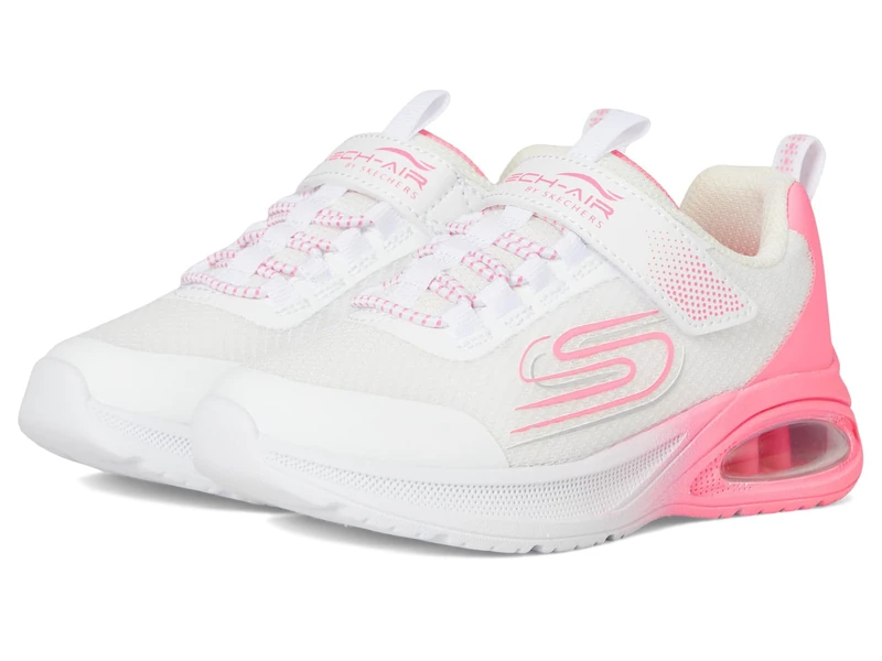 Skechers Girl's Microspec Max Advance Fly 3.0 Sneakers, White Mesh/Pink Trim, 11 UK Child