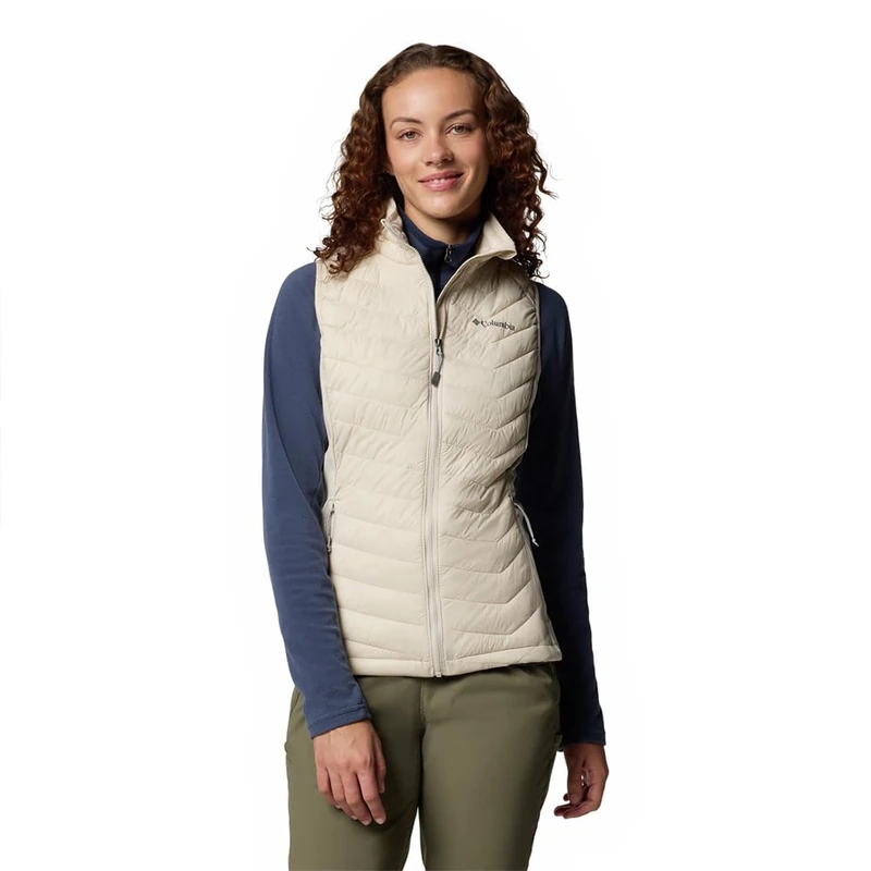 Columbia Women's Powder Pass 2 Hybrid Vest, Puffer Vest Body Warmer, Dark Stone, S