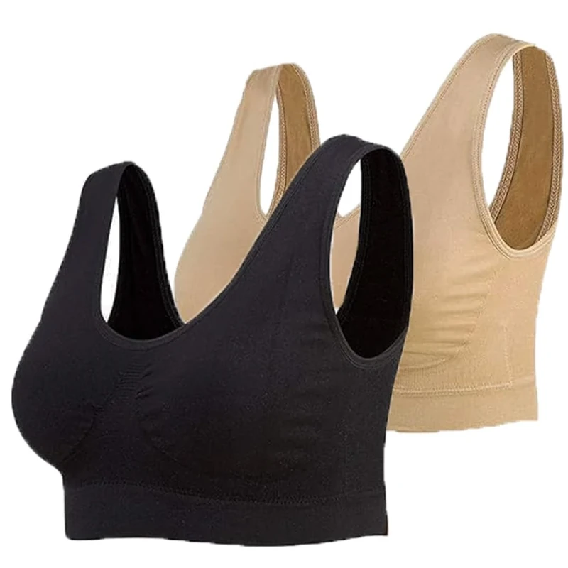 SZJH 3 Pack of Simply Ultra Comfort Seamless Sport Style Bra with Removable Pads