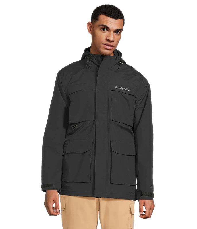 Columbia Men's Landroamer 2 Jacket, Waterproof Rain Jacket, Black, XL