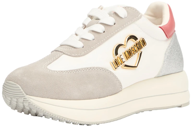 Love Moschino JA15074G1MINA10A, Women's Sneakers, White, EU 41 - UK 7, White, 8.5 UK
