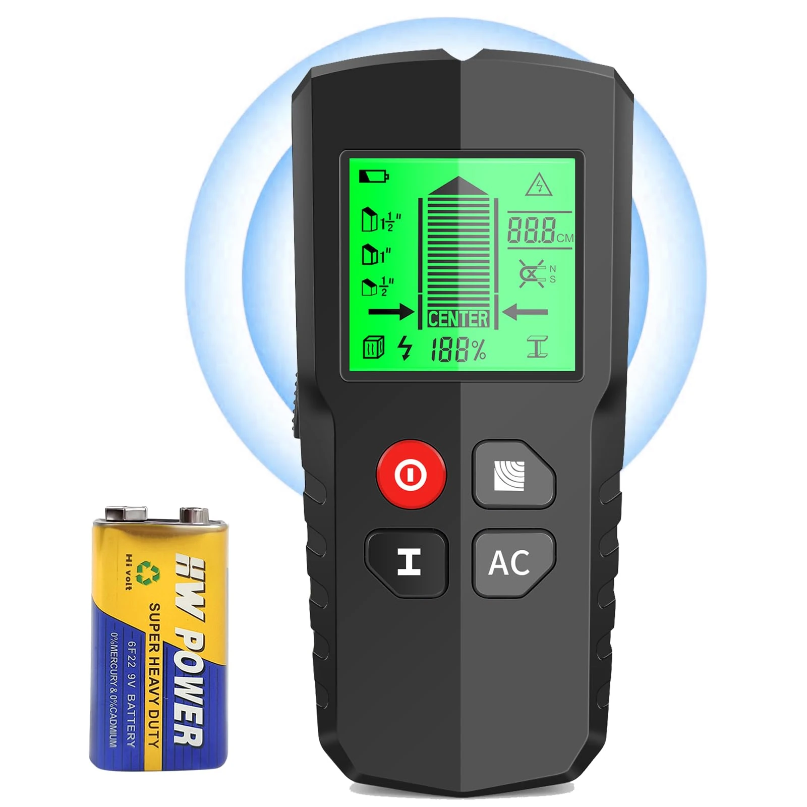 EXTSUD Stud Finder Wall Scanner - 5 in 1 Electronic Sensor Wire Detector for Wall with LCD Display & Audio Alarm, Stud Detector Finder for Wall Wood AC Wire Metal Studs Cable Joist Detection