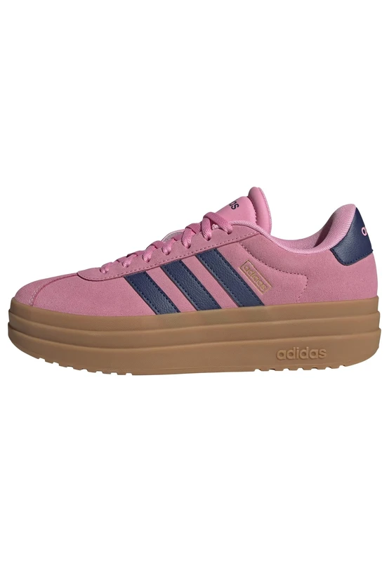 adidas Women's VL Court Bold Shoes, Bliss Pink/Dark Blue/Gold Metallic, 3.5 UK