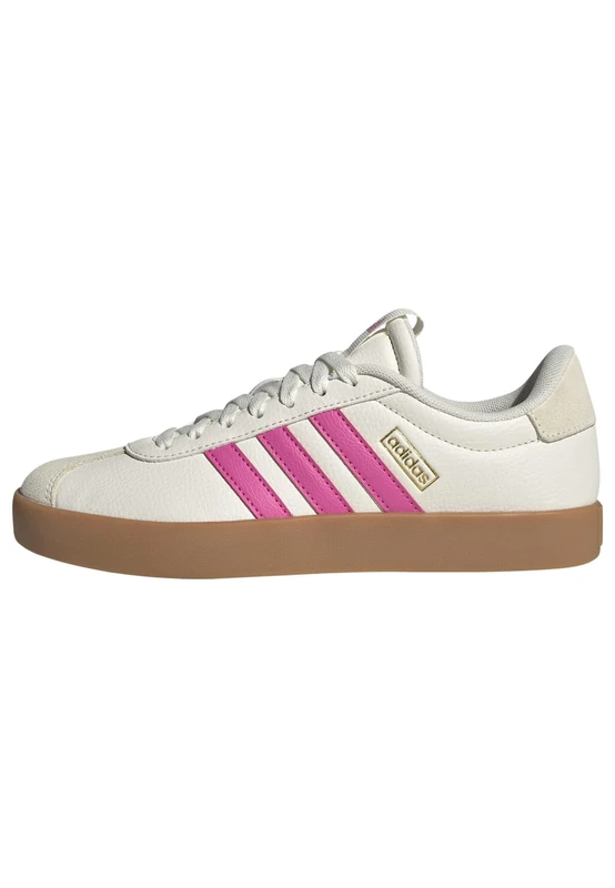 adidas Women's VL Court 3.0 Shoes, core White/Pulse Magenta/Gold met., 5 UK