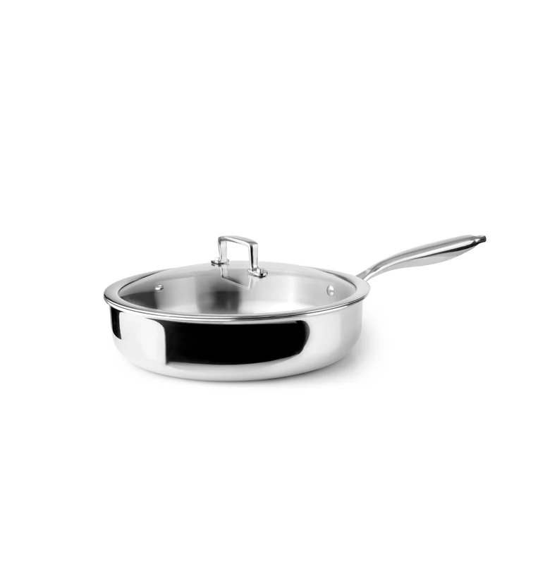 IBILI - Pan Pan with Lid Triply Natural 28, Stainless Steel, Suitable for Induction, Non-Stick