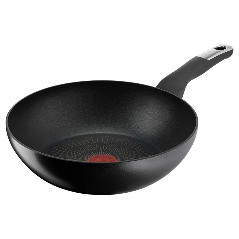 Lagostina Intensive Pro Non-Stick Wok, 28 cm, Scratch Resistant Titanium Coating, Quick and Even Cooking, Thermo-Signal Technology, Wok Suitable for All Heat Sources Including Induction