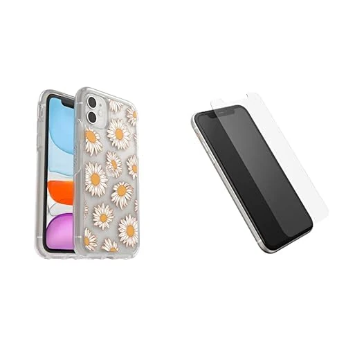 OtterBox iPhone 11 Symmetry Series Case - VINTAGE DAISY & Glass Series Screen Protector for iPhone 11