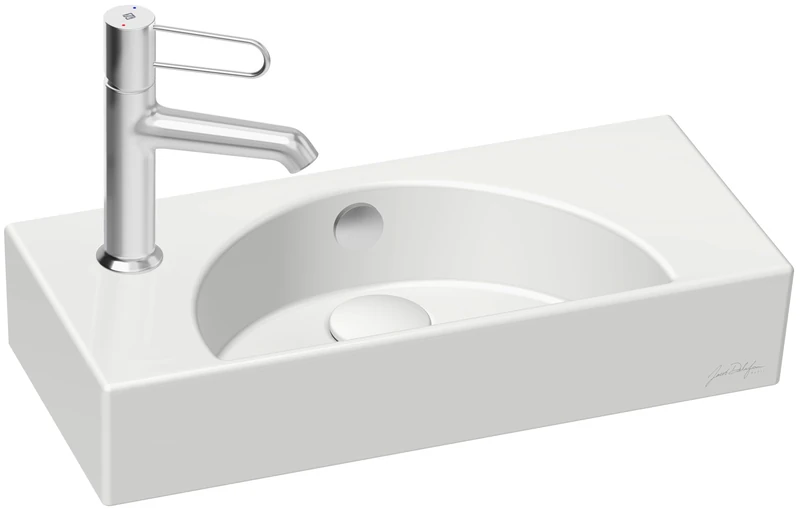 Ceramic Sink 50 cm JACOB DELAFON Tap Hole on Left Easy Cleaning and Maintenance ODÉON RIVE Gauche EGO112-55-00