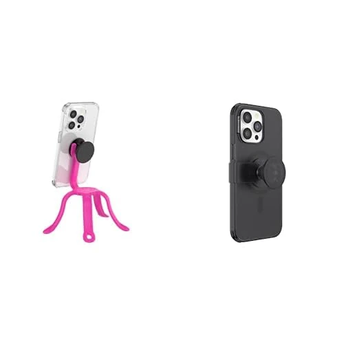 PopSockets: PopMount 2 Flex - Miami Sunset & PopSockets: PopCase PlantCore for MagSafe - Case for iPhone 14 Pro Max - Black - Image 1