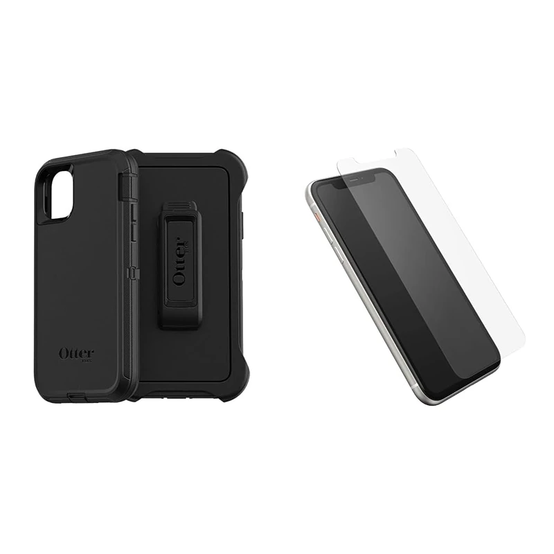 OtterBox Defender Case for iPhone 11 Trusted Glass Screen Protector for iPhone 11 / iPhone XR