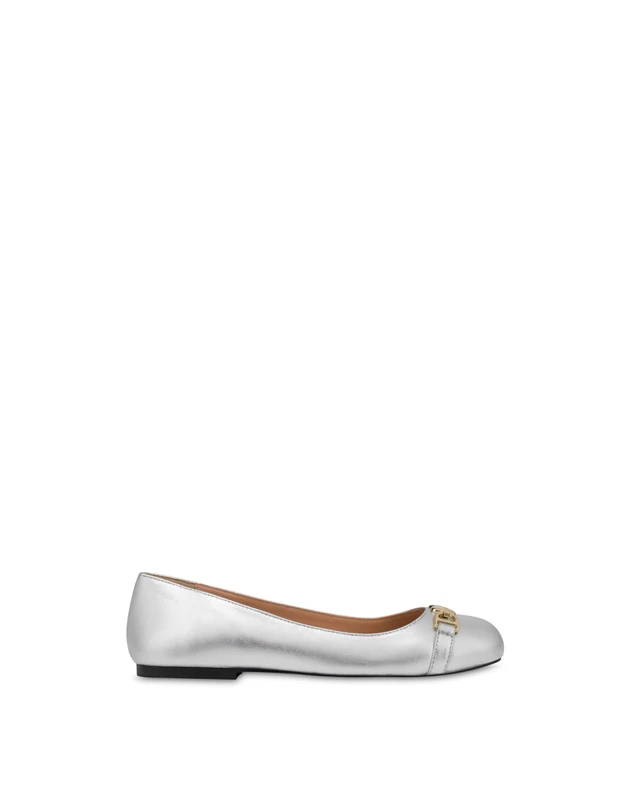 Love Moschino Women Ja11011g1mif090b Ballerina, Silver, 6 UK