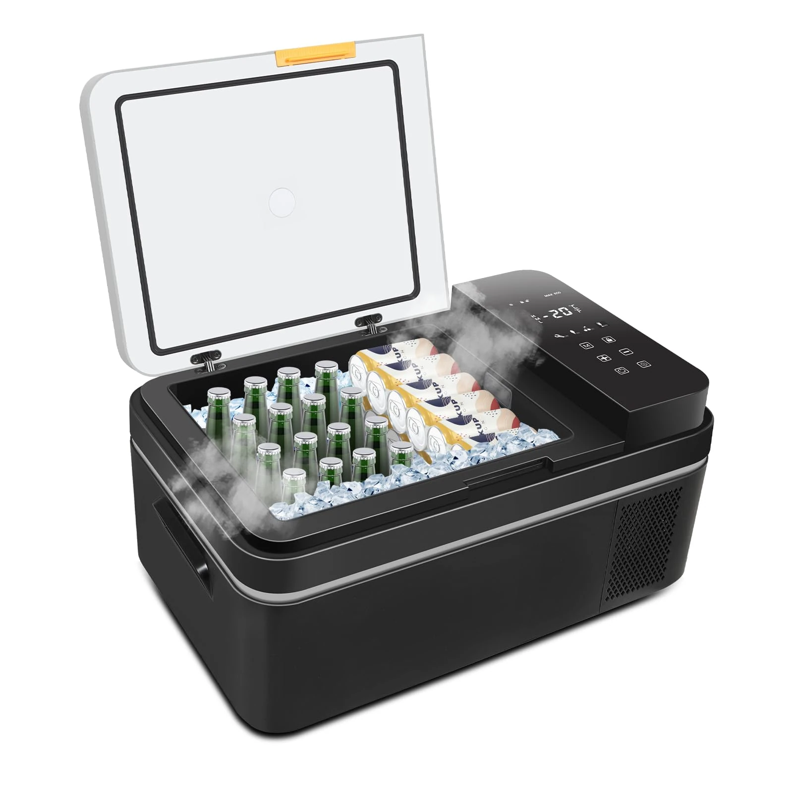 eklipt 20L Car Refrigerator, Portable Compressor Car Fridge Freezer 12/24V DC and 100-240V AC Electric Cooler with 4 Fresh & Freeze Modes for Camping, Road Trip, Picnic, Cool Box, Down to -20℃