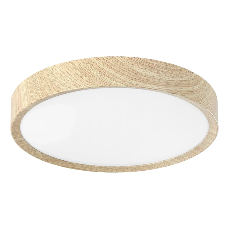 Eglo LED Outdoor Ceiling Light Musurita, Outside lamp for Wall and Ceiling, Porch Lighting, Exterior lamp Made of Metal in Wood Look, Warm White, IP44, ⌀ 34 cm