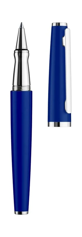 Otto Hutt Design 06 009-11760 Rollerball Pen Glossy Classic Blue with Barrel Made of Aluminium Solid Material, Cap and Fittings Platinum Coated